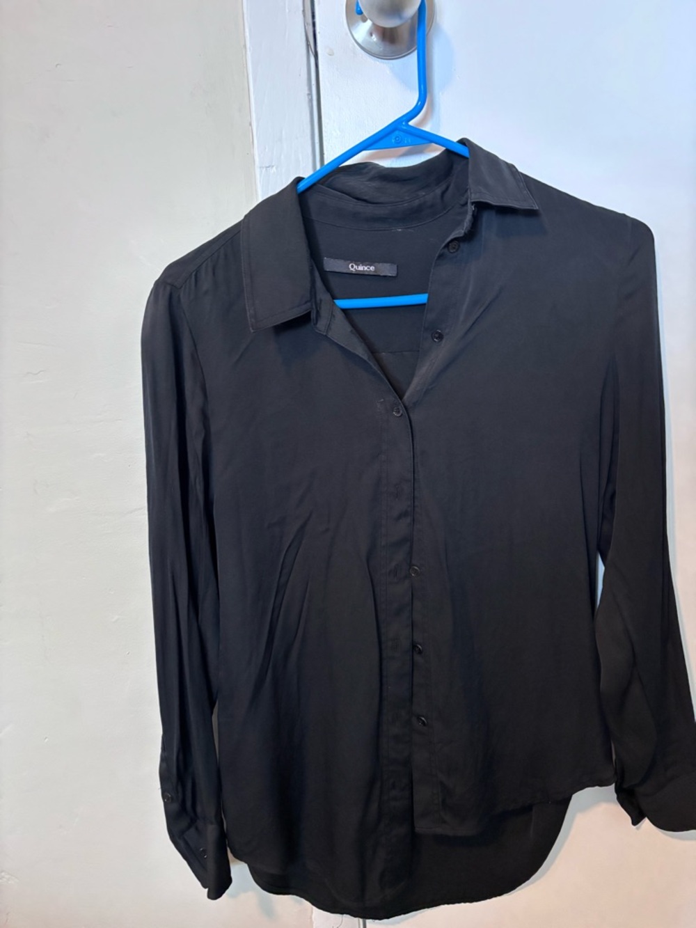 Quince Black Long-Sleeve Button Shirt